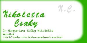 nikoletta csaky business card